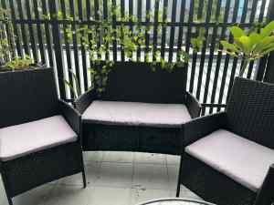 Three piece outdoor chair set