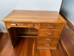 Solid oak writing desk