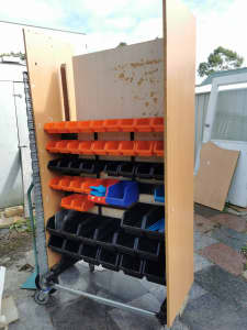 Customized over 150 Bins Storage Rack stand mobile trolley