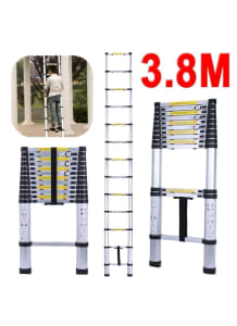 Portable 3.8m Telescope Aluminium Ladder Extendable Steps
