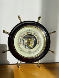 Ship wheel west Germany barometer, great condition