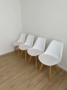 White Scandi dining chair