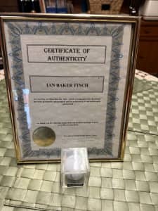 Authentic signed Ian Baker Finch golf ball with Certificate