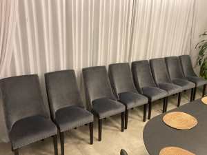 6 Grey Velvet Dining Chairs can sell separate