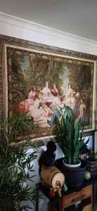 LARGE TAPESTRY X 2 WITH ORNATE FRAME
