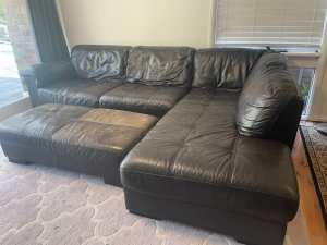 Leather lounge sofa