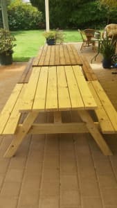 Outdoor Picnic Family Table Benches