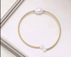 Freshwater Pearl Gold Plated Bangles Brand New