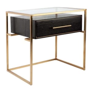 BRAND NEW Vogue Black Gold Bedside table Luxury set Afterpay