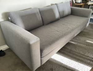Grey Koala 3-seater Lounge couch and Ottoman