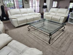 Nick Scali Leather Lounge Suite with electric recliner