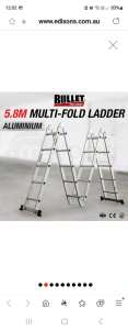 Bullet 5.8m folding ladder new / bargain $ale