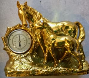 Golden Horse Ornament/Thermomenter