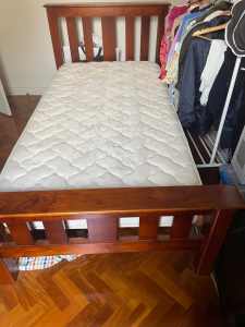 King single wooden bed