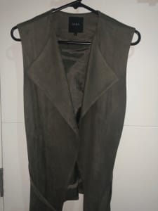 Saba khaki suede vest with waist belt