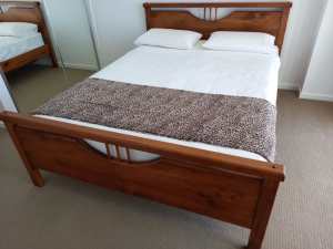 Timber Queen Bed with mattress