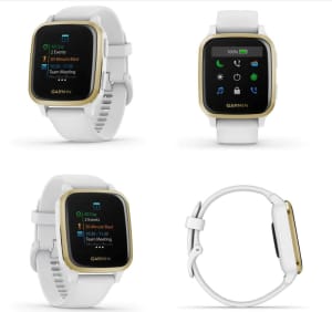 Brand New Garmin Venu SQ Smart Watch (White/Gold)