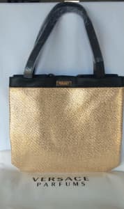 New Limited Edition VERSACE PARFUMES Gold Tote Bag.
