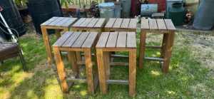 6 shadow outdoor timber bar stools
