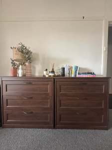 2 X Wooden Chest Drawers