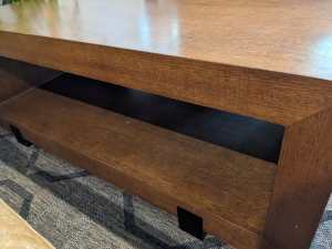 Designer Dark Wood Coffee Table - Excellent condition 