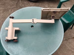 80s solid metal desk clamp armature for computer monitor $10