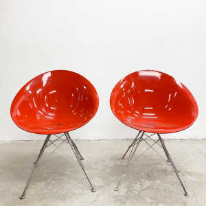 Kartell Philippe Starck Red ‘Eros’ Chair - Price Each 2 Available