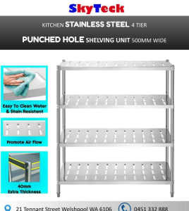 Wholesale Stainless Steel Kitchen Cafe Racking Garage Shelving Unit