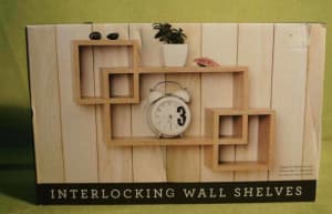 INTERLOCKING WALL SHELVES Retro Mid Century 4 styles 
