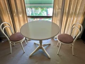 Wooden Round Dining Table & 2 Chairs