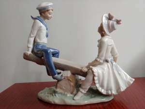 Figure of a Sailor Boy and Girl called Seesaw from Lladro