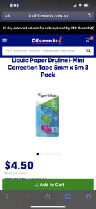 $2 Liquid Paper Dryline i-Mini Correction Tape Pick up in Chippendale