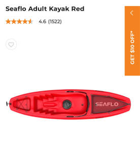 Seafood kayaks with paddles (one adult and one kid)