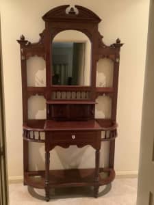 Hall stand with mirror & drawer (hat stand/umbrellas/hall table)