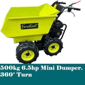 500kg Powered Wheelbarrow, 6.5hp Mini Dumper Manual Tip BM11079