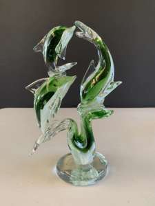 Glass Dolphin 22cm high. Perfect condition
