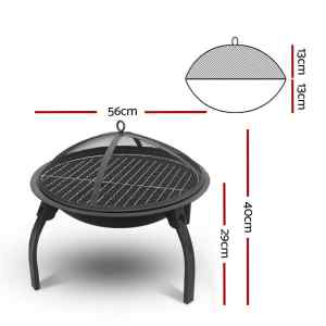 Gino 22 Inch Outdoor Foldable Fireplace - SHFPIT-UFO-5656