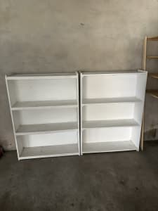 WHITE TIMBER BOOKCASES