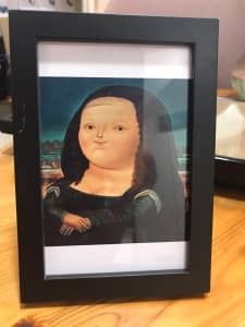 Fernando Boteros depiction of the Mona Lisa (framed art)
