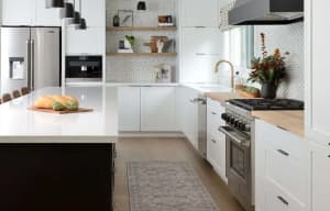 kitchen cabinets (Shaker doors in 2-pack matte white )