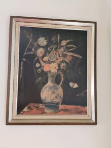 Hanging Flower Picture in Frame