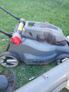 Ozito lawn mower, whipper snipper, blower