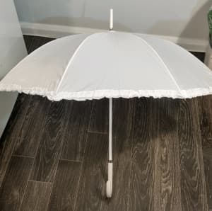 White Bridal Umbrella, New With Tags Removed