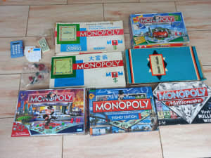 Bulk Lot of Monopoly Board Games, Incomplete