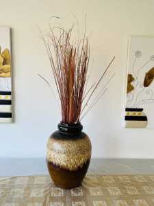 Brown and golden colour vase , medium size