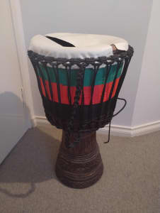 Large wooden djembe hand drum