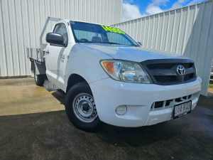 2007 Toyota Hilux TGN16R MY07 Workmate 4x2 White 5 Speed Manual Cab Chassis