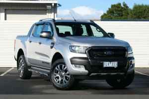 2018 Ford Ranger PX MkII 2018.00MY Wildtrak Double Cab Silver 6 Speed Sports Automatic Utility Seaford Frankston Area Preview