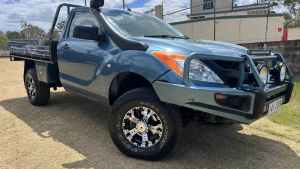 2013 Mazda BT-50 MY13 XT (4x4) Blue 6 Speed Manual Cab Chassis