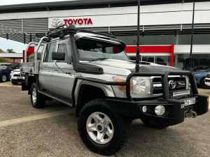 2019 Toyota Landcruiser VDJ79R GXL Double Cab Silver 5 Speed Manual Cab Chassis